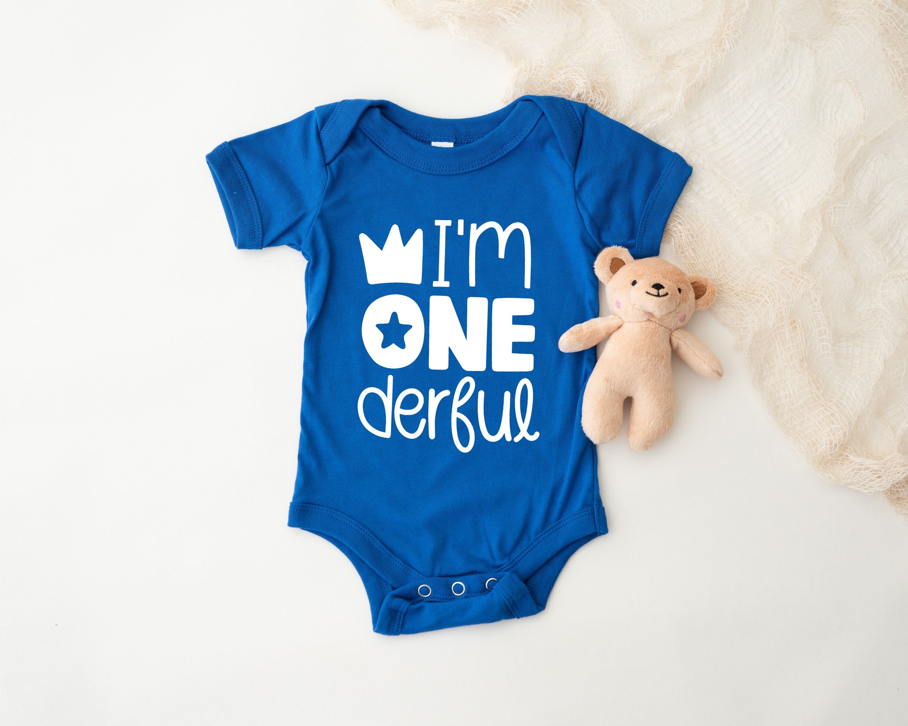 I'm ONE Derful Infant Bodysuit or Infant T-shirt, 1st Birthday, First B-day, One Year Old One Piece Baby Creeper or Baby T Shirt