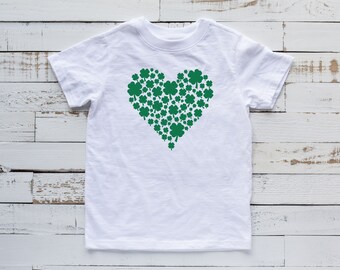 Shamrock Heart Kids Shirt: St. Patricks Day Toddler T-shirt