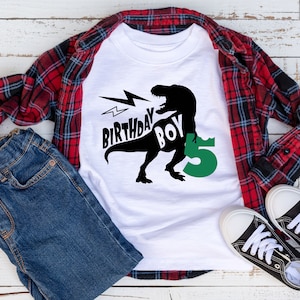 T-Rex 5th Birthday T-shirt, Boys 5th Birthday Shirt, Birthday Boy 5 years Old Tyrannosaurus Rex, Birthday Boy Dinosaur 5th Birthday T Shirt