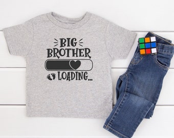 Big Brother Loading Kids Shirt, Toddler, Infant or Youth T-shirt, Big Brother To Be, Big Brother Loading Tshirt