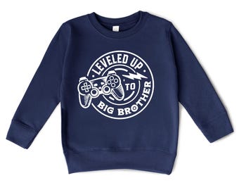 Leveled Up To Big Brother Kids Shirt: Video Game Toddler Tee