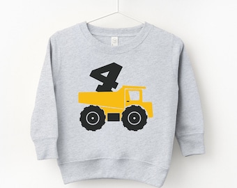 4th Birthday Dump Truck Toddler Sweatshirt: Construction Theme