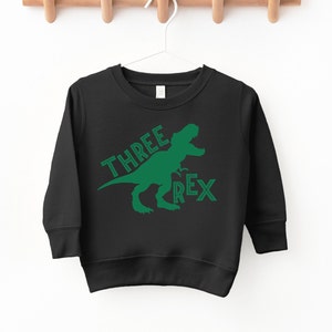 Moletom infantil Three Rex, meninos, meninas, moletom infantil unissex, 3 anos, moletom infantil Three Rex Little Kids 3º aniversário