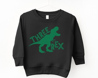 Three Rex Dinosaur 3rd Birthday Toddler Sweatshirt
