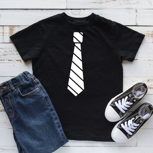 Faux Necktie Kids Shirt, Toddler, Infant or Youth T-shirt, Boys, Girls, Children's Unisex Tshirt, Striped Neck tie Kids T Shirt