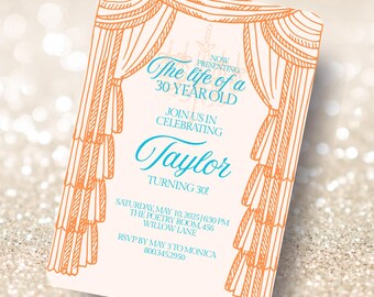Life of a Showgirl Birthday Party Invitation - Editable Canva Template - Instant Download Printable Invite