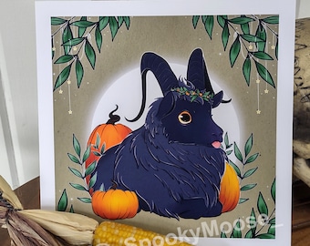 Spooky Cute Black Goat | Black Phillip | Live Deliciously | Witch Aesthetic | Halloween vibes | Goth Decor | Samhain | Hail Yourself | Goats