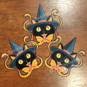 Halloween Black Cat Vinyl Sticker | Gifts for Witch| Spooky Season ...