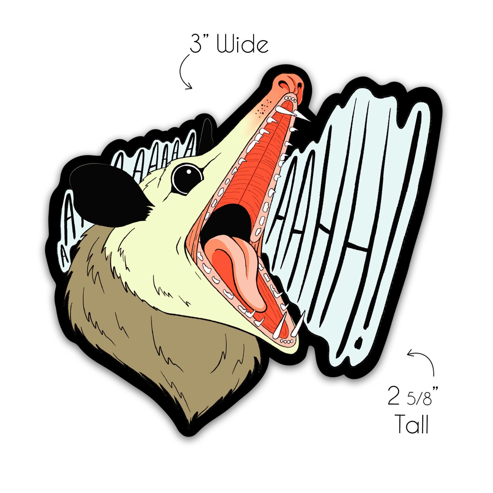 Screaming Opossum Vinyl Sticker Creepy Cute Art Laptop - Etsy