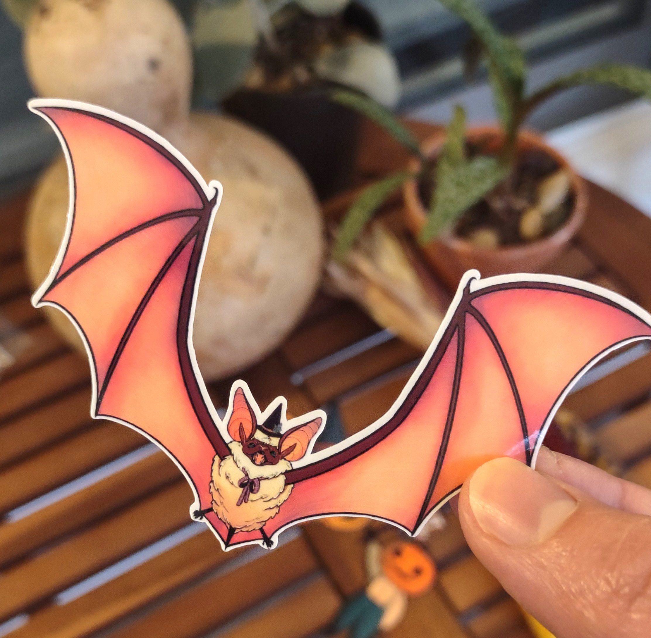Spooky Cute Bat Witch Vinyl Sticker | Gifts for Witches |halloween ...