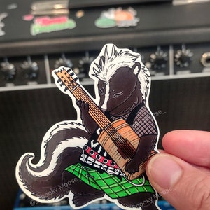 Toni the Punk Rock Opossum Vinyl Sticker Set | Individual Options Available | Children's Book Illustration | Trash Panda Punk vibes image 3