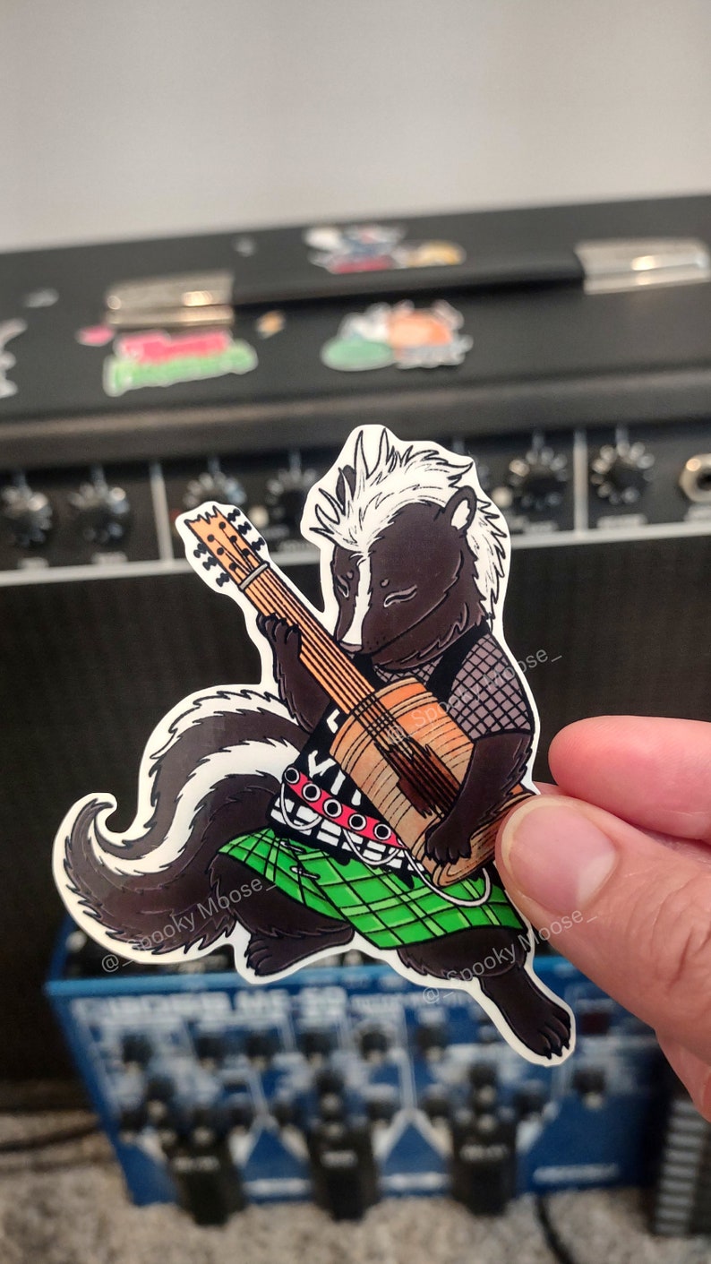 Toni the Punk Rock Opossum Vinyl Sticker Set | Individual Options Available | Children's Book Illustration | Trash Panda Punk vibes image 3
