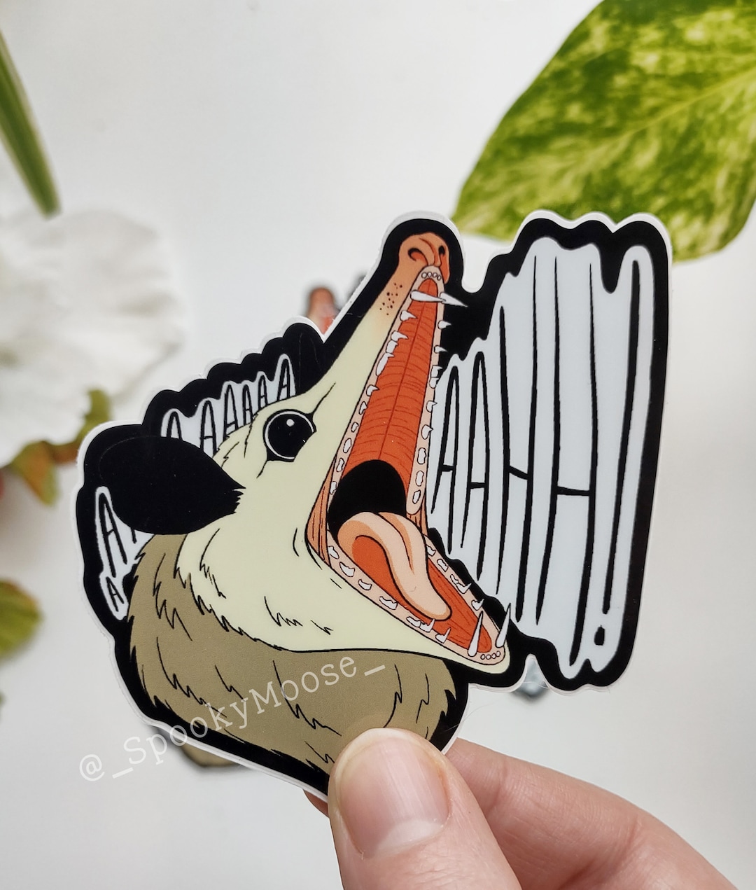 Screaming Opossum Vinyl Sticker | Creepy Cute Art | Laptop Decal - Etsy