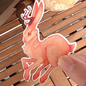 Jackalope Vinyl Sticker |  North American myths and legends | Cryptid Creature decal | Cute Occult vibes | Cryptozoology | Urban Legends