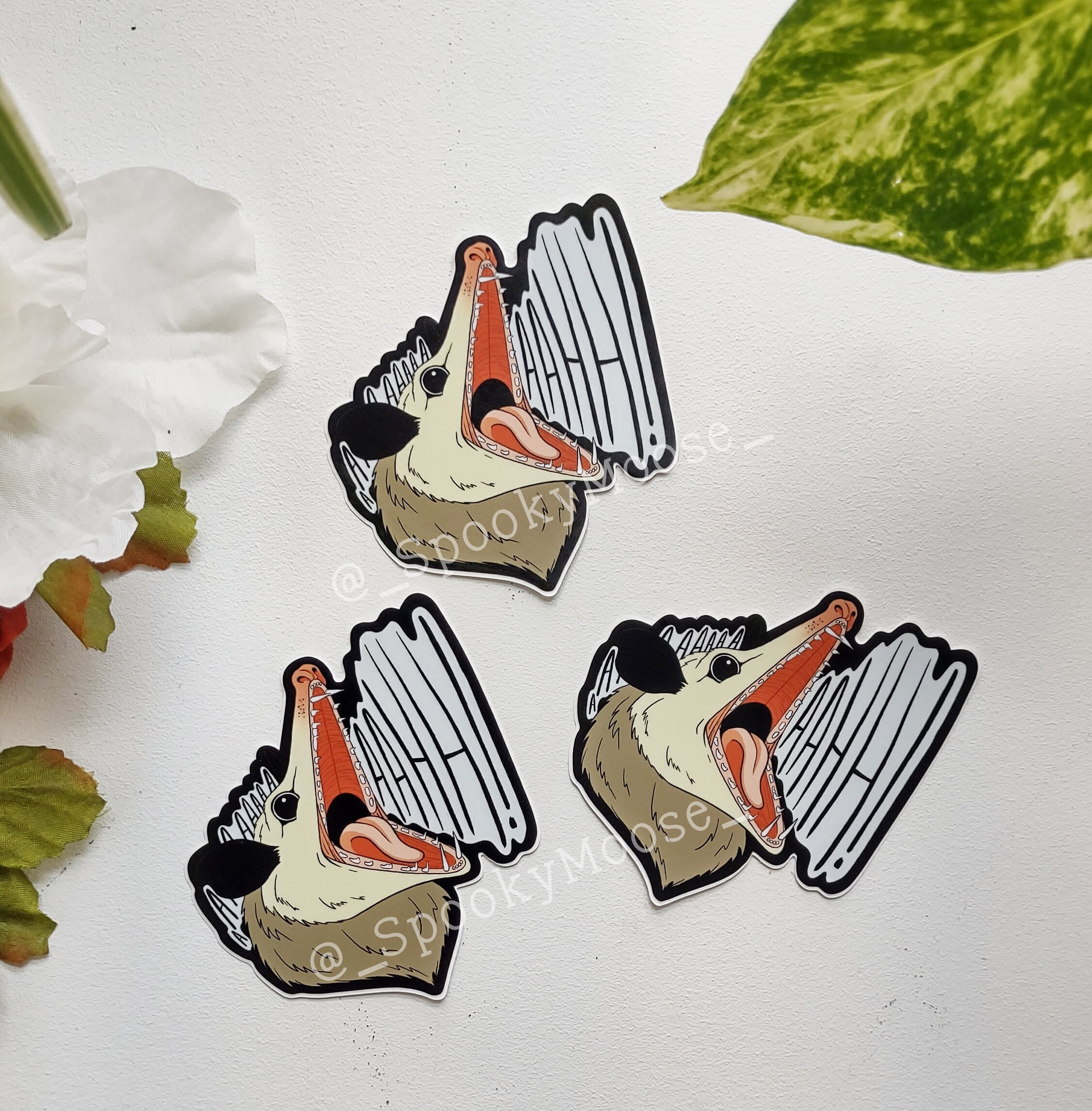 Screaming Opossum Vinyl Sticker | Creepy Cute Art | Laptop Decal - Etsy