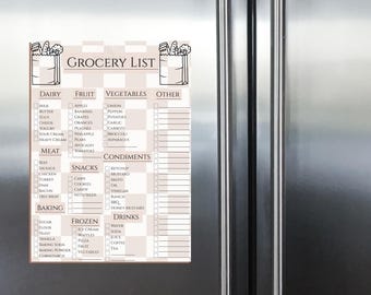 50 page, Grocery List Refrigerator Notepad - Magnetic