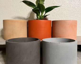 Concrete pots | large planter with drainage hole | cement pots | handmade | large succulent planter | home decor
