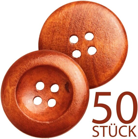 YKAFADE Lot De 30 Boutons Ronds En Nacre De 20 Mm - Boutons Ronds Plats - 2 Trous - Pour Couture, Bricolage, Chemises, Vestes, Costumes, Manteaux - Rouge