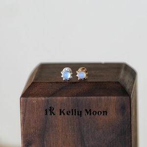 Opalite Threadless-Cartilage Stud-925 sterling silver earrings-14k vermeil-16G 18G 20G post-Conch Helix Tragus Piercin-Gift for her