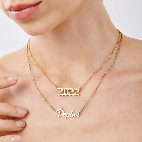 Birth Year Necklace custom Name 