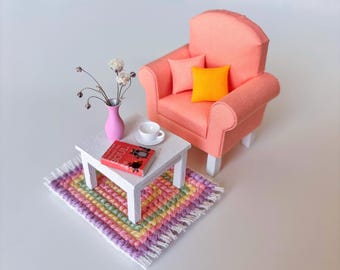Miniature Sofa Pattern PDF Dollhouse Couch Template (Digital Download)
