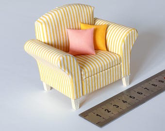 1:12 Scale Miniature Sofa Pattern PDF Dollhouse Couch Template (Digital Download)