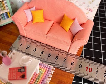 Miniature Sofa Pattern PDF: 1/24 Dollhouse Couch Template (Digital Download)