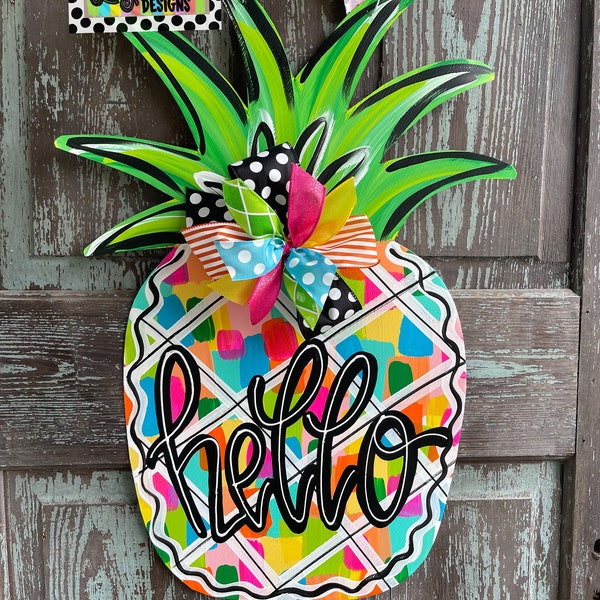 Pineapple Door Decor Etsy