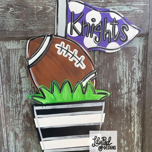 Flag and football door hanger template