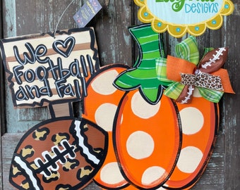 Door Hanger Template- football/pumpkin