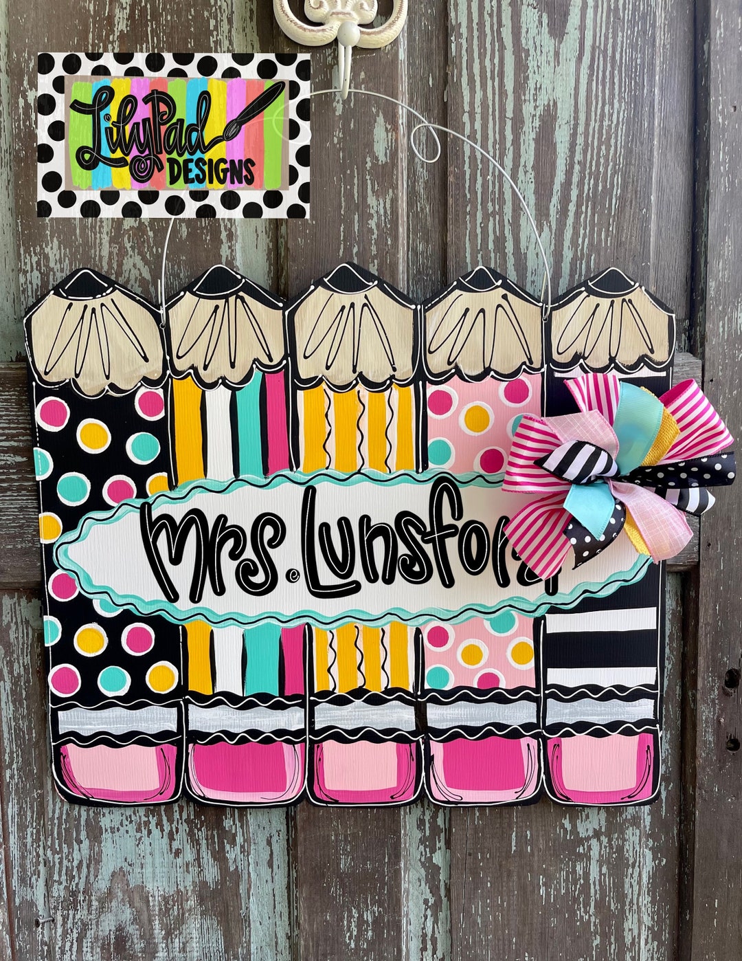 Door Hanger Template -fun Pencils - Etsy