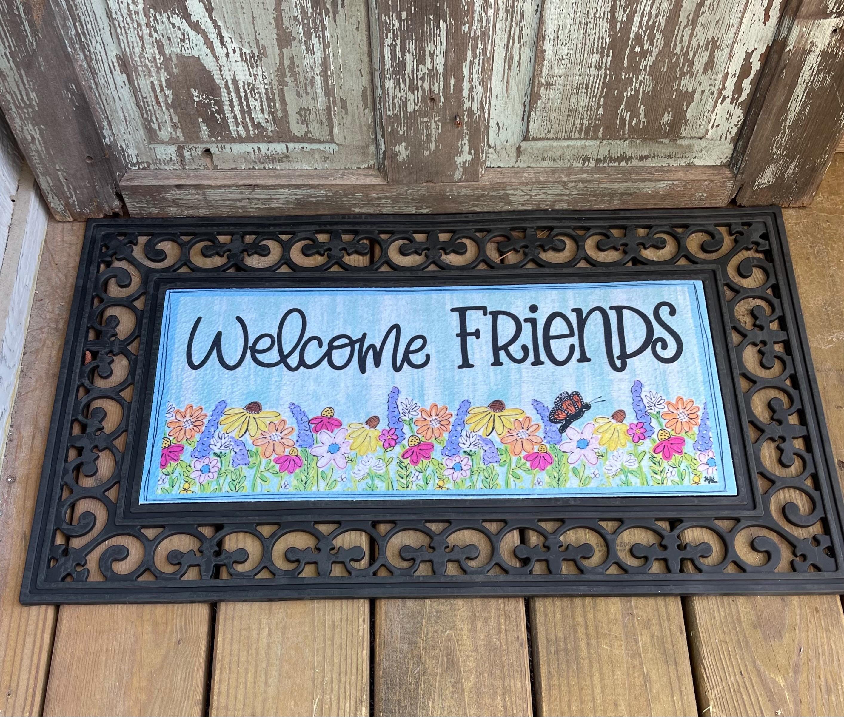 Welcome Friends Wildflowers Interchangeable Door Mat Insert *base