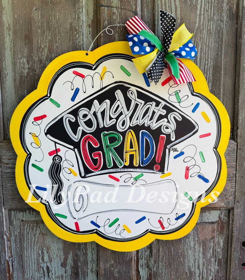 Congrats Grad Graduation Door Hanger - Etsy