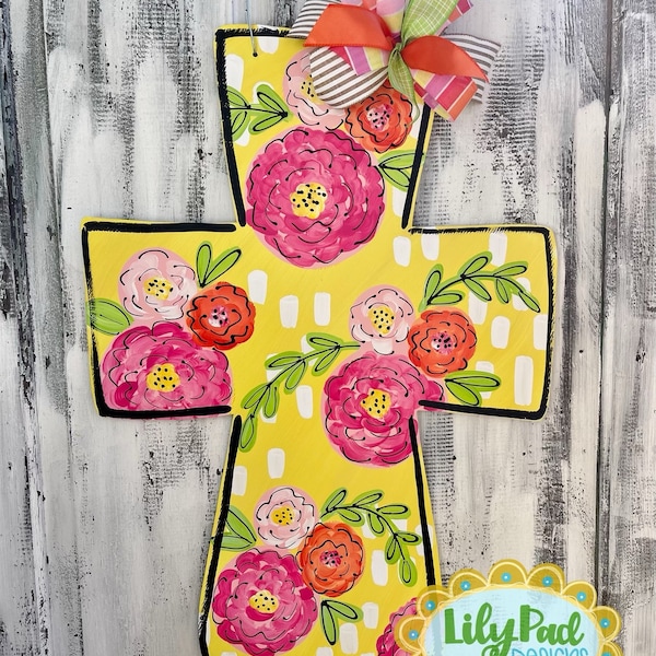 Floral cross template