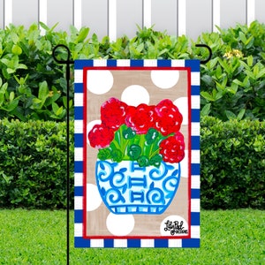 Geranium garden flag