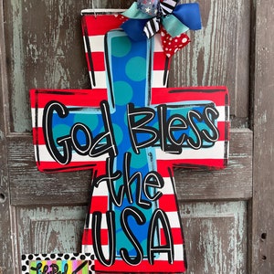 Door Hanger Template -USA cross