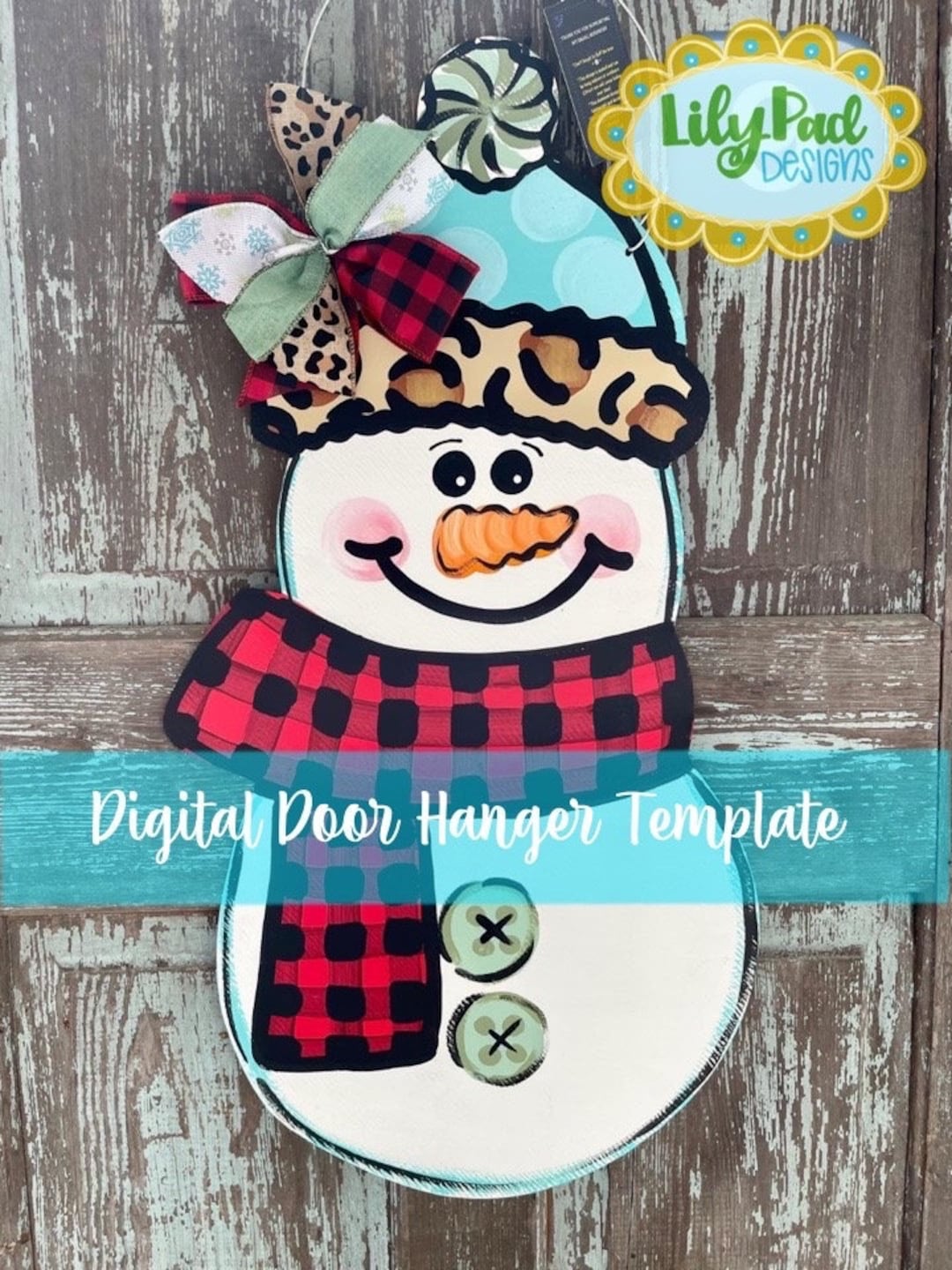 Door Hanger Template -snowman - Etsy