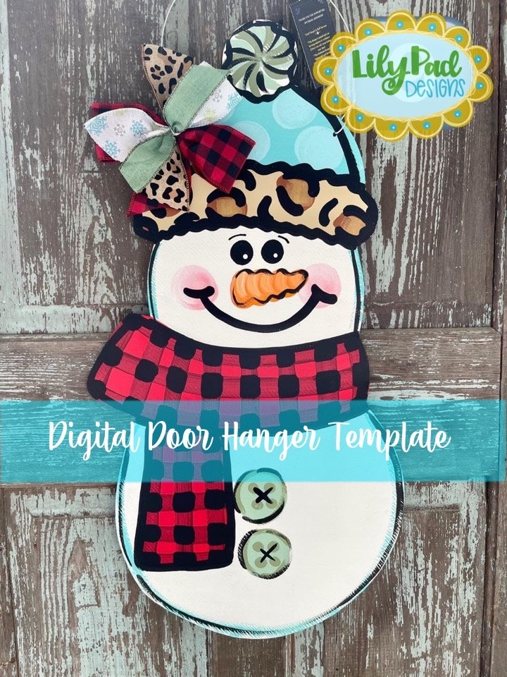 Door Hanger Template -snowman - Etsy