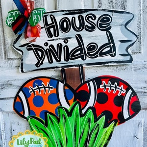Door Hanger Template -football house divided