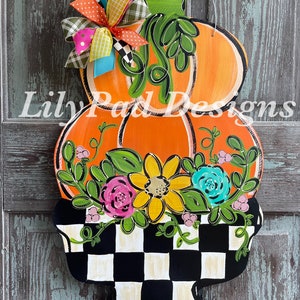 Double pumpkin planter (checkered)