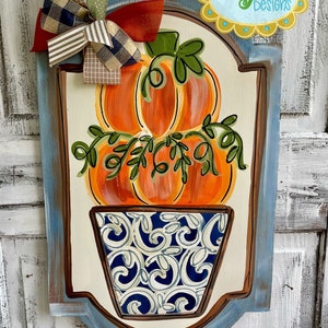 Door Hanger Template-framed pumpkin topiary