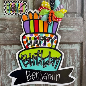 Door Hanger Template -Birthday cake