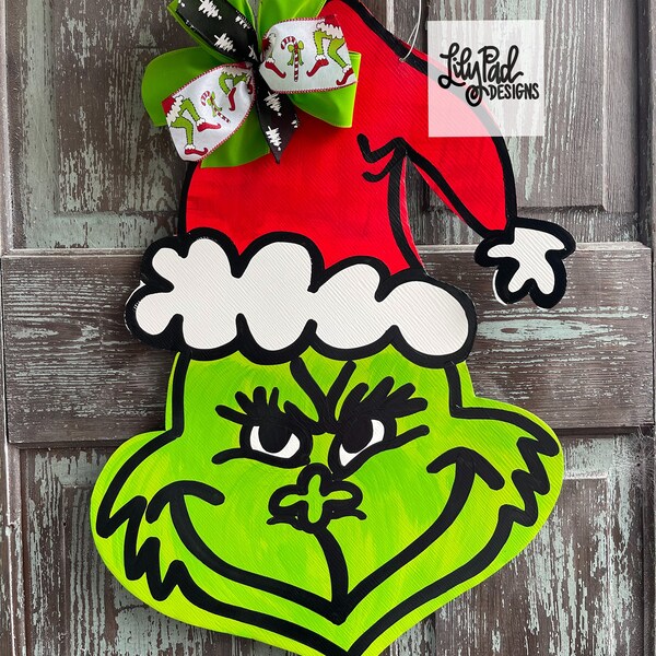 Grinch Door Hanger - Etsy