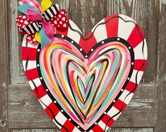 Door Hanger Template -colorful heart