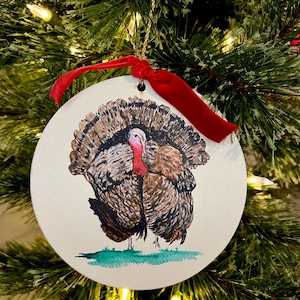 Wood Turkey 5” ornament by LA