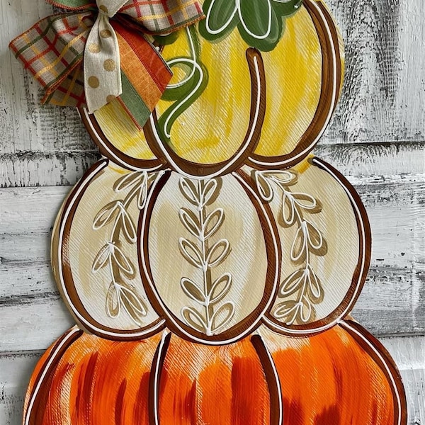 Door Hanger Template -traditional stacked pumpkins