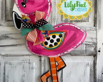 Door Hanger Template -flamingo