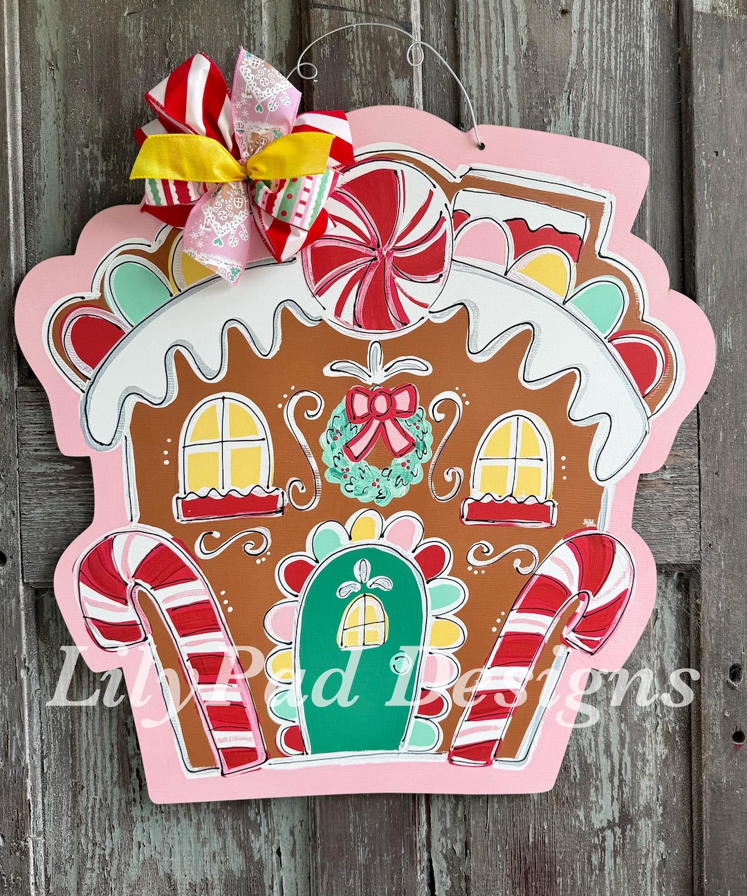 Door Hanger Template -gingerbread House - Etsy