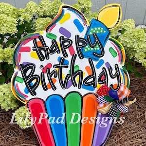 Happy Birthday Cupcake Door Hanger Template
