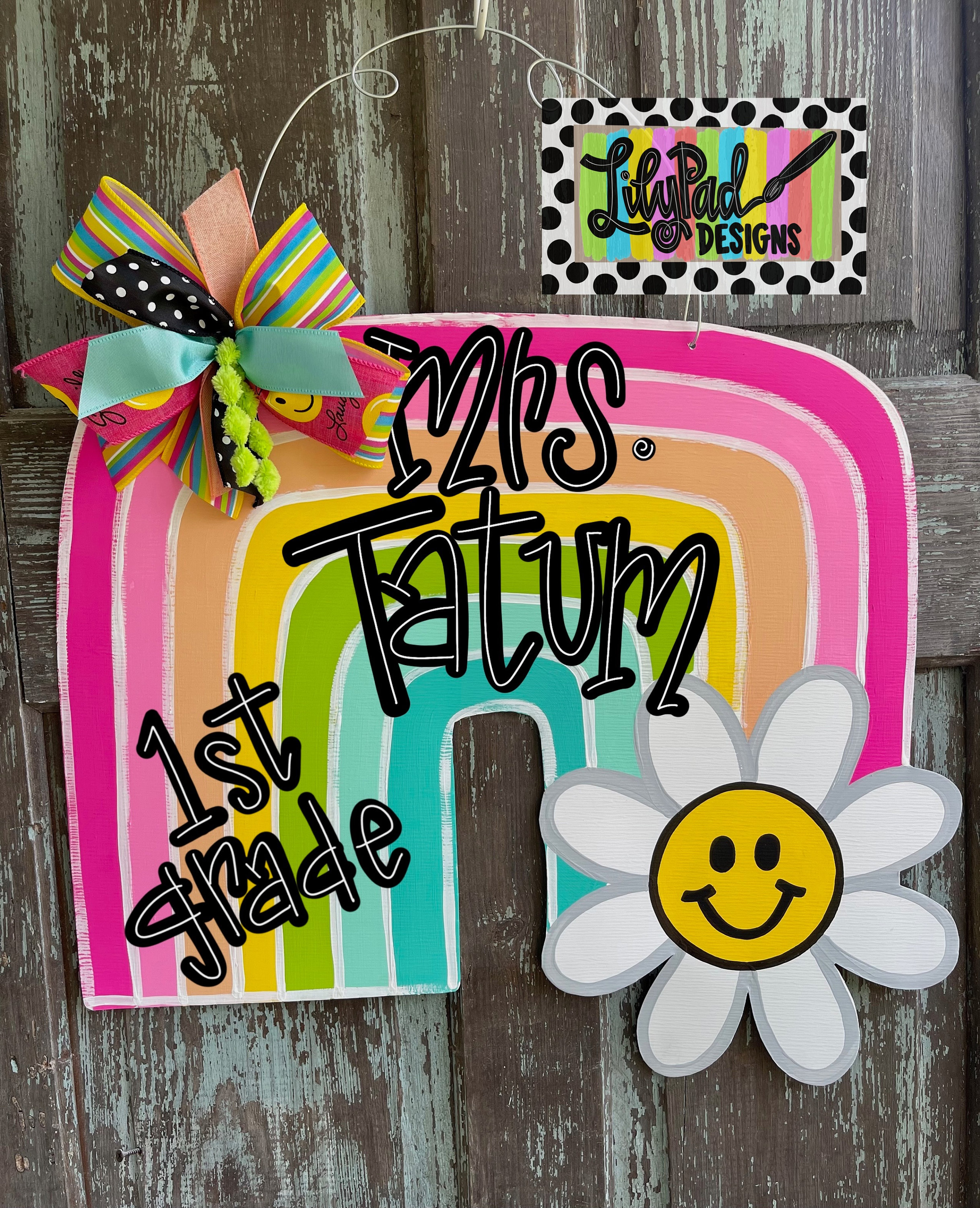 Rainbow/Daisy door hanger